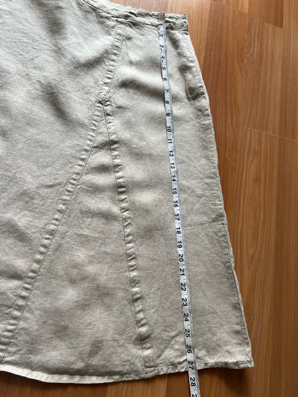 Eileen Fisher Linen Skirt XL Beige A-Line Minimalist - Picture 5 of 10